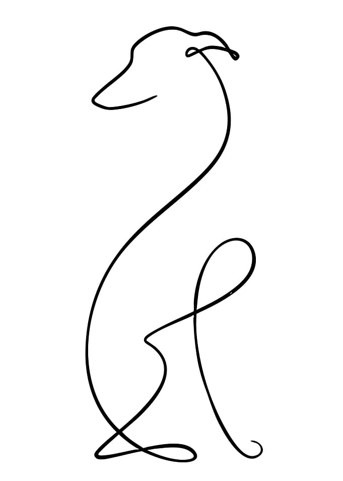 Minimalist Dog Line Art