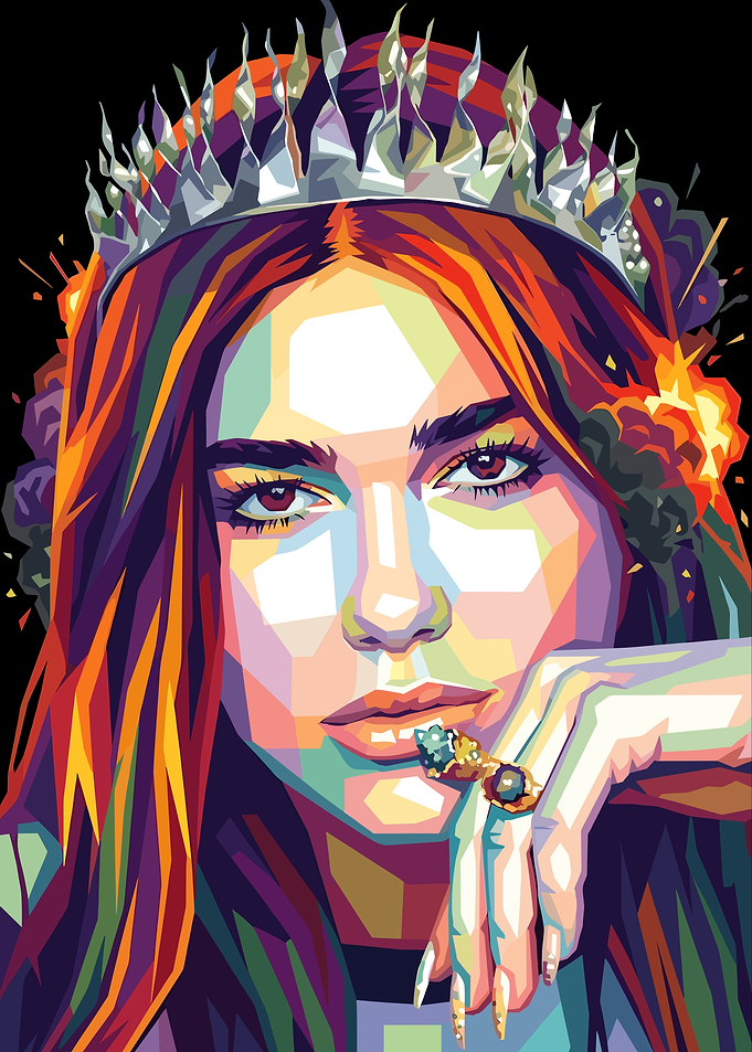 Dua Lipa Face pop art
