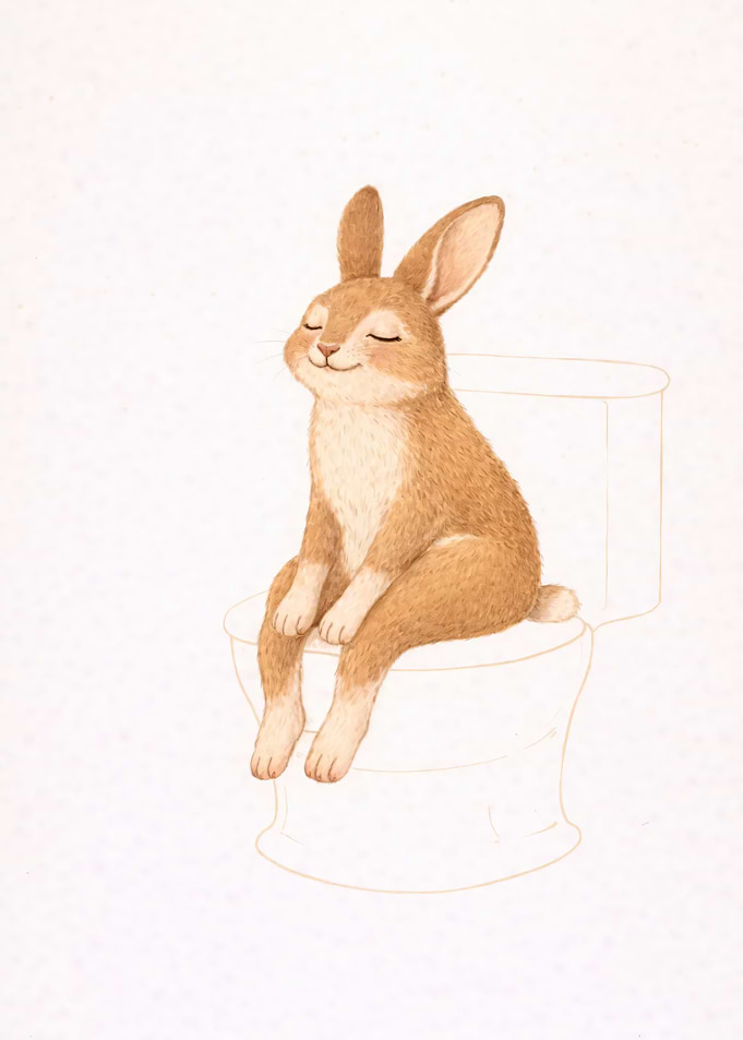 Bunny on Toilet