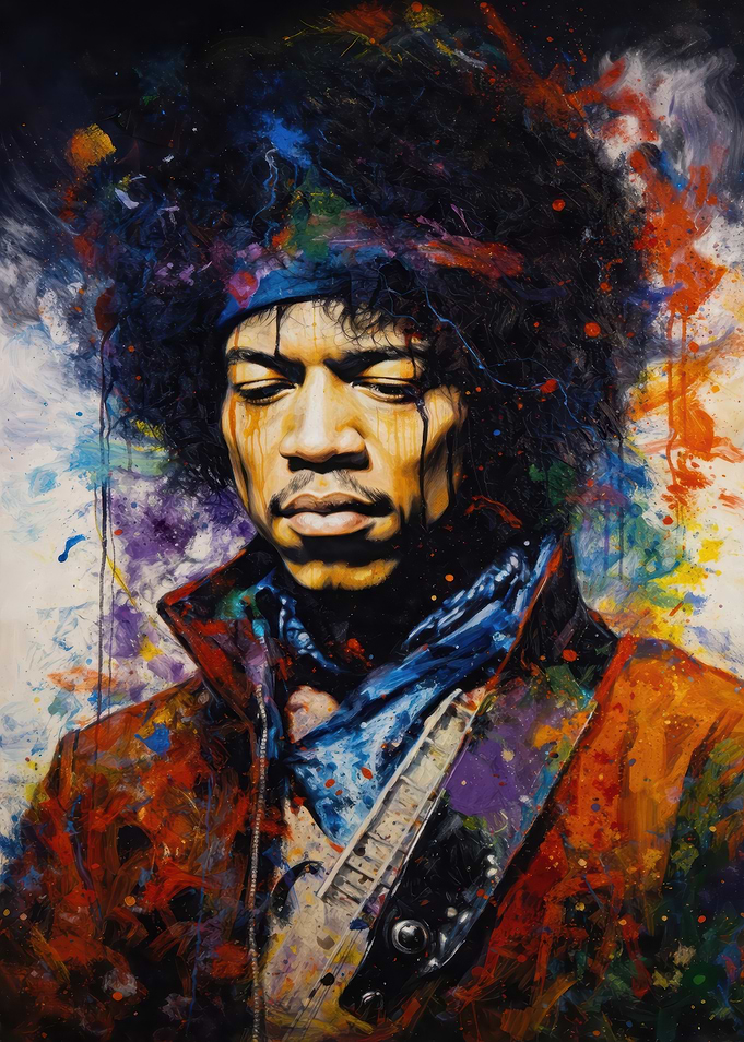 Jimi Hendrix Abstract Portrait