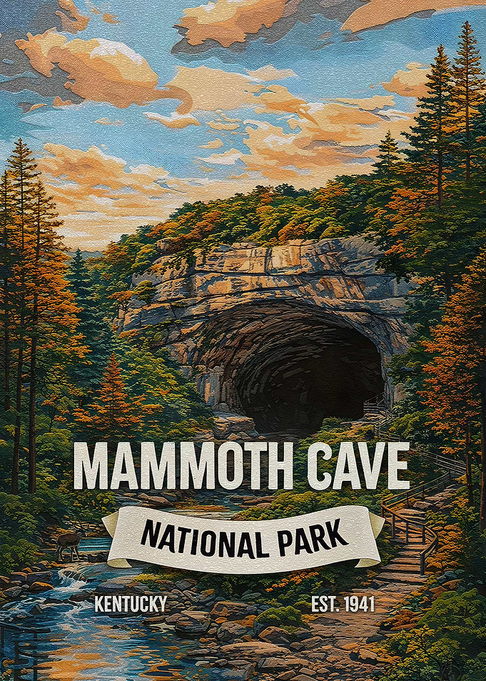 Mammoth Cave National Park Vintage Poster