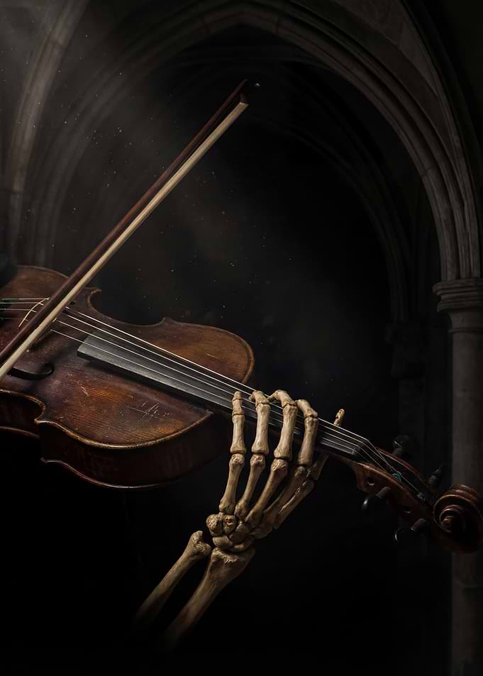 Skeleton Playing Violin