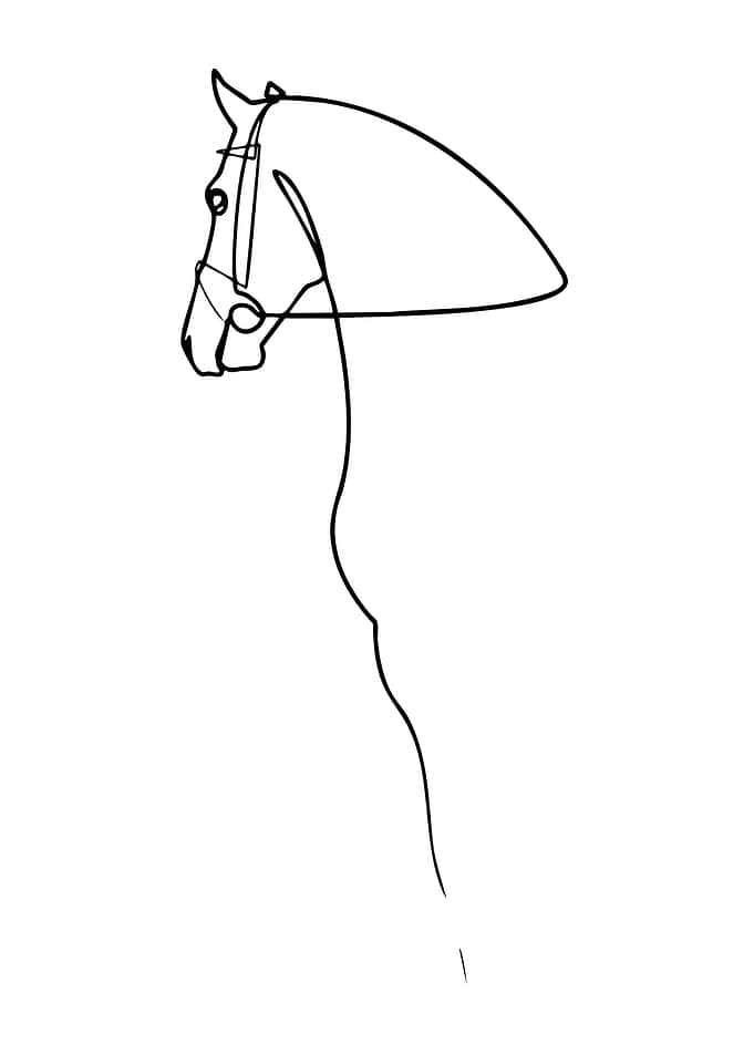 Minimalist Horse Head Line Art