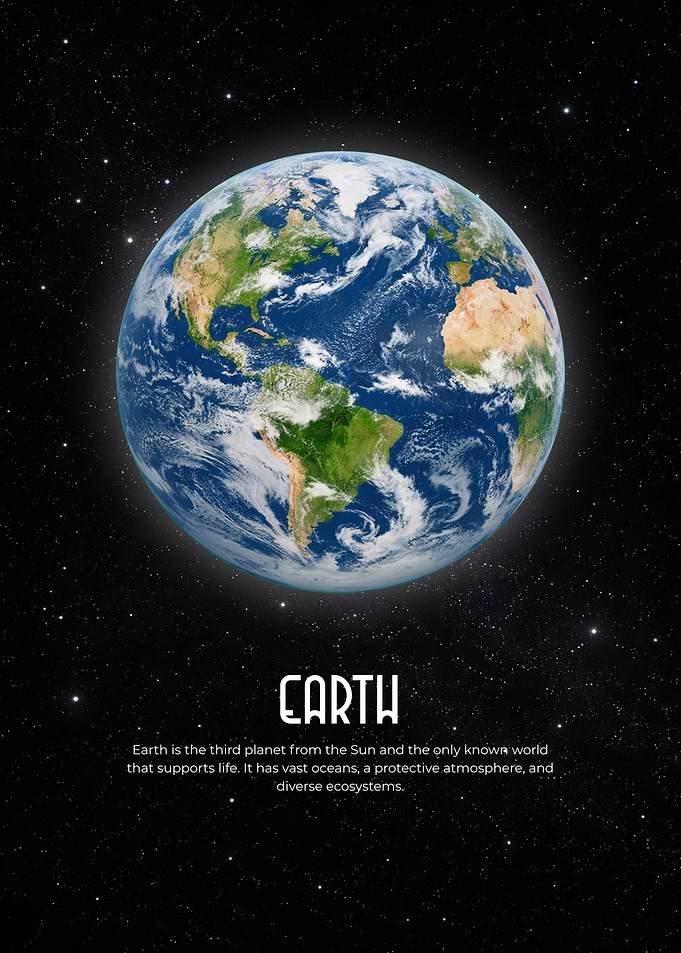 Blue Planet Earth Space Minimalist