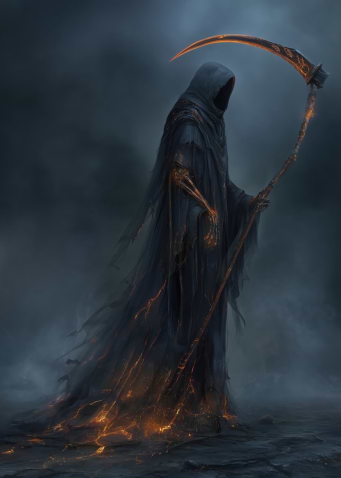 Grim Reaper with Fiery Scythe