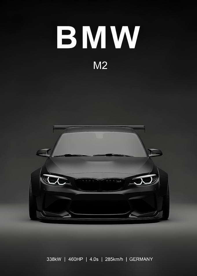 sport Matte Black BMW M2 poster