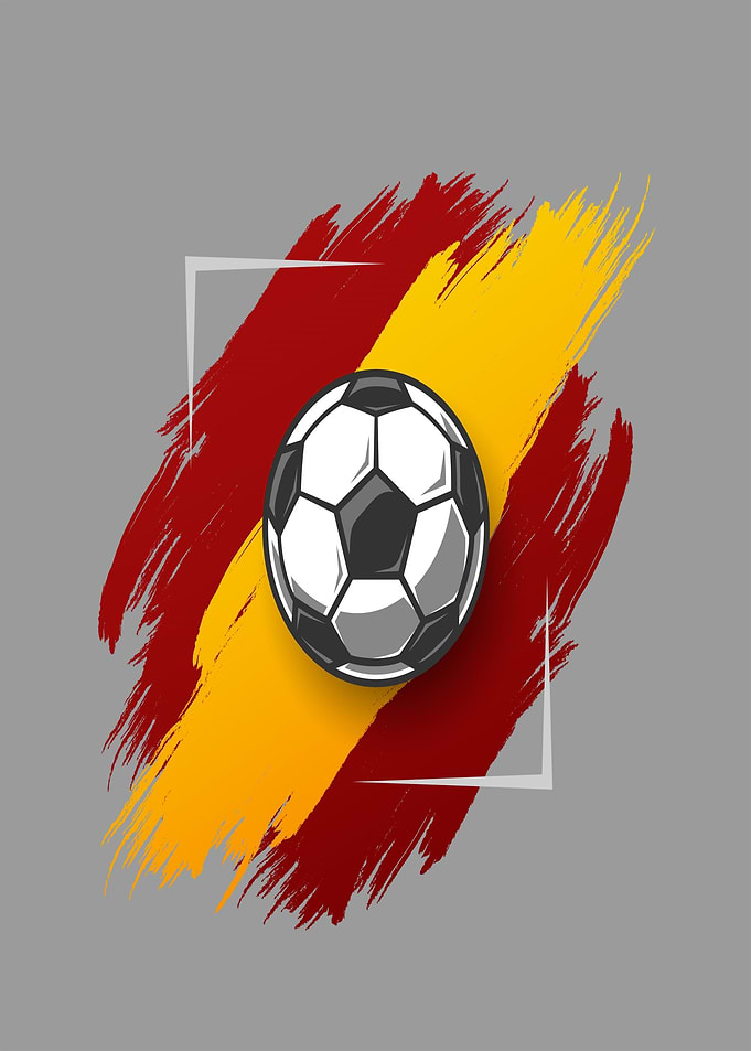 Soccer Ball On Spanish Flag