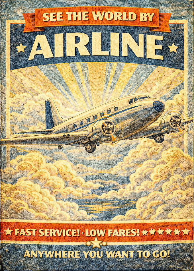 Vintage Airline Travel Poster