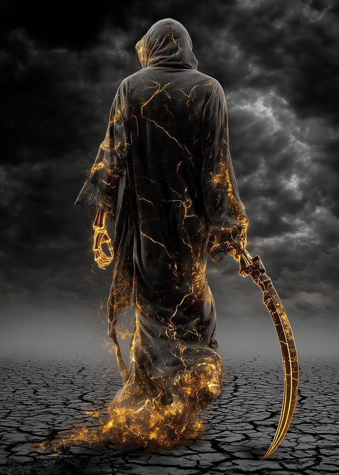 Fiery Grim Reaper with Scythe