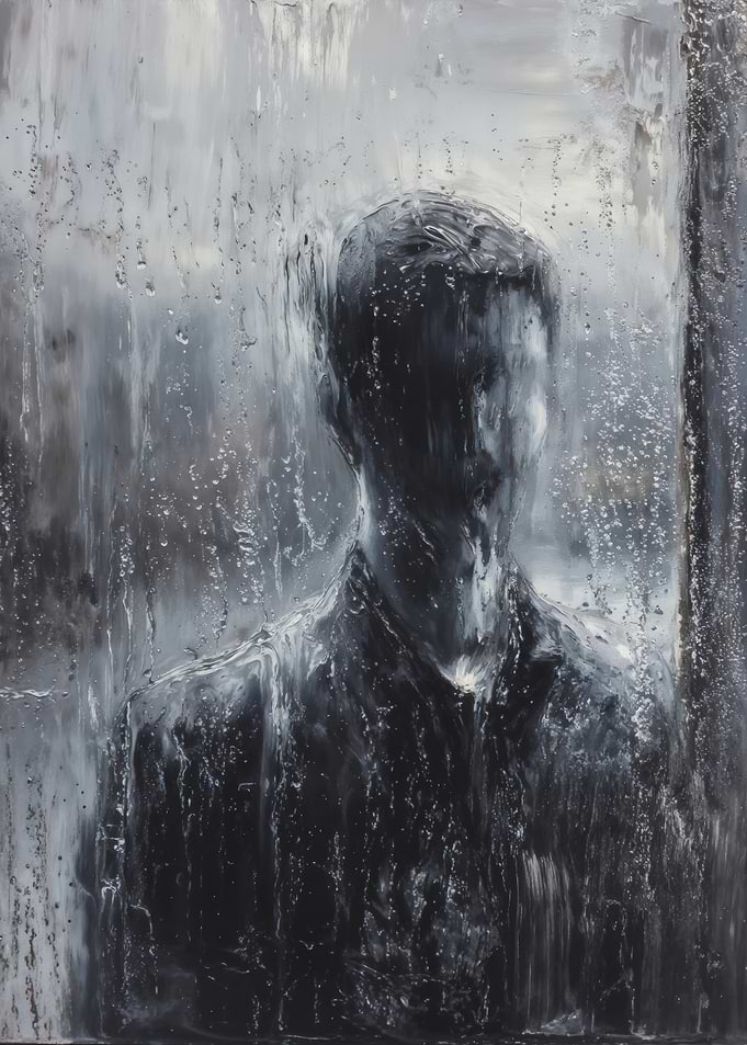 Textured Rainy Impasto Silhouette Profile