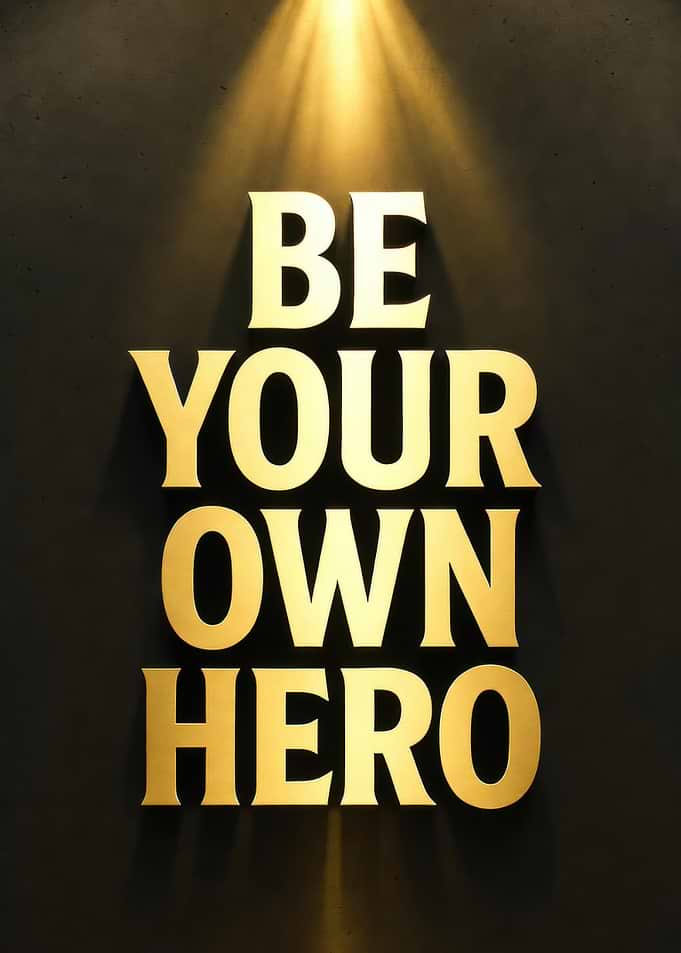 Be Your Own Hero Text Art