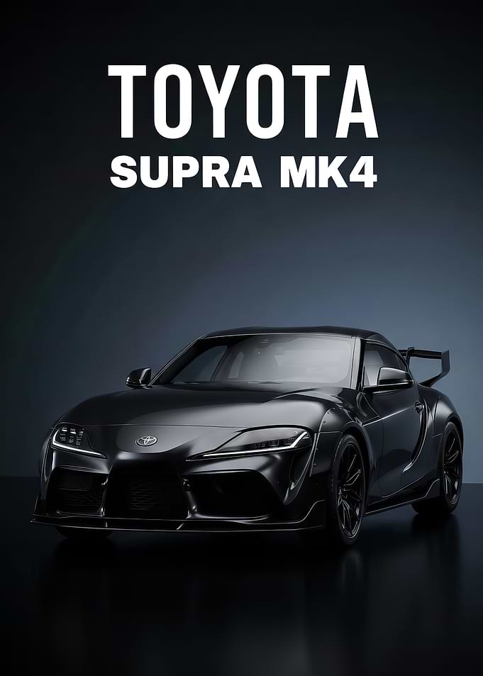 black Toyota Supra MK4 Car poster