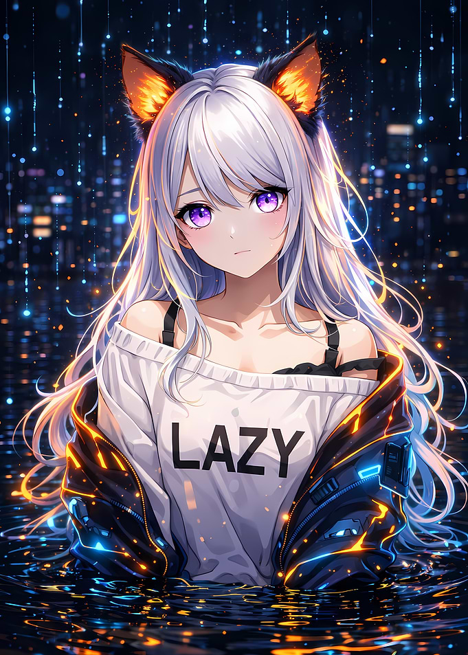 Anime Girl with Cat Ears