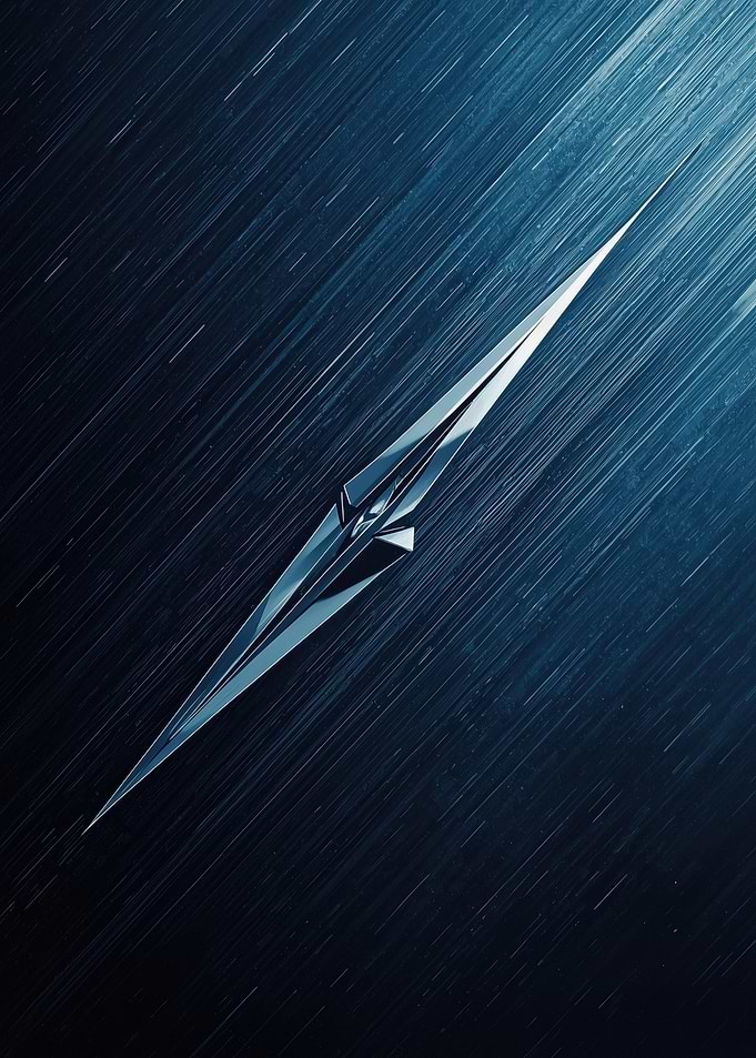 Sleek Cosmic Spear — Futuristic Geometric Starship in Motion