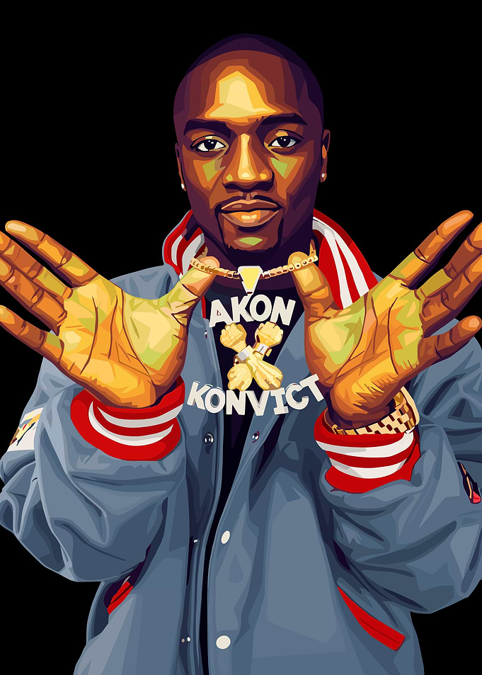 Akon Konvict Pop Art Portrait