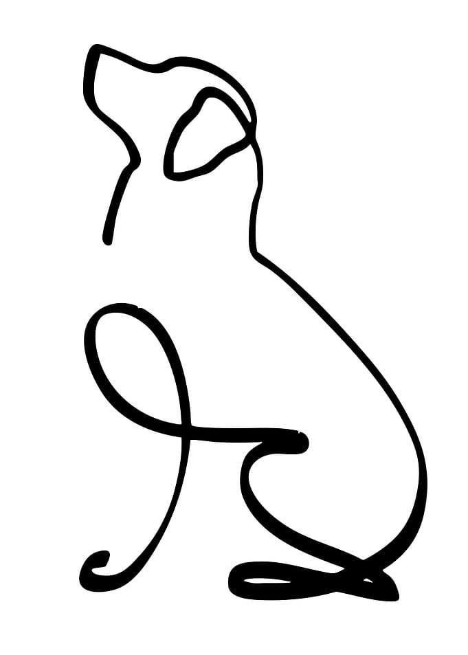 Minimalist Dog Line Art