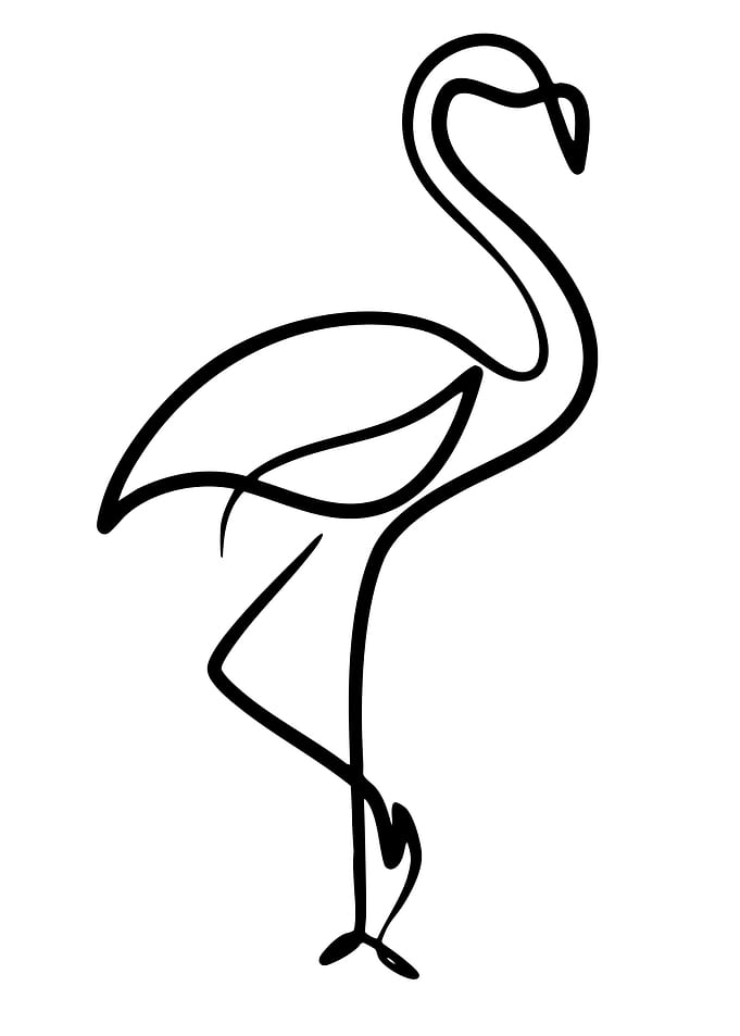 Minimalist Flamingo Line Art