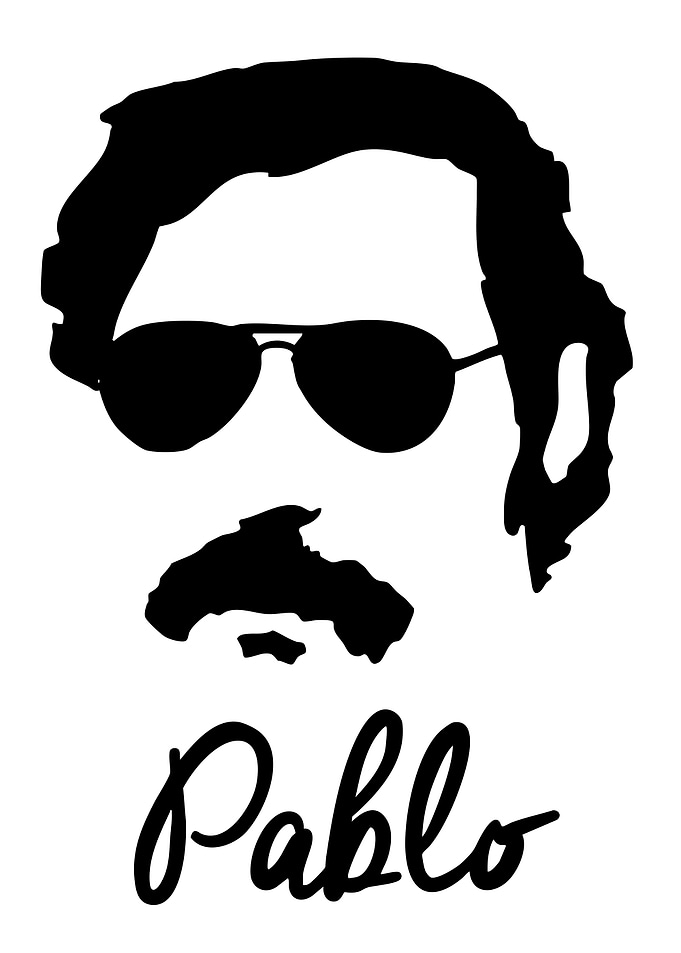 Pablo Escobar Silhouette with Name
