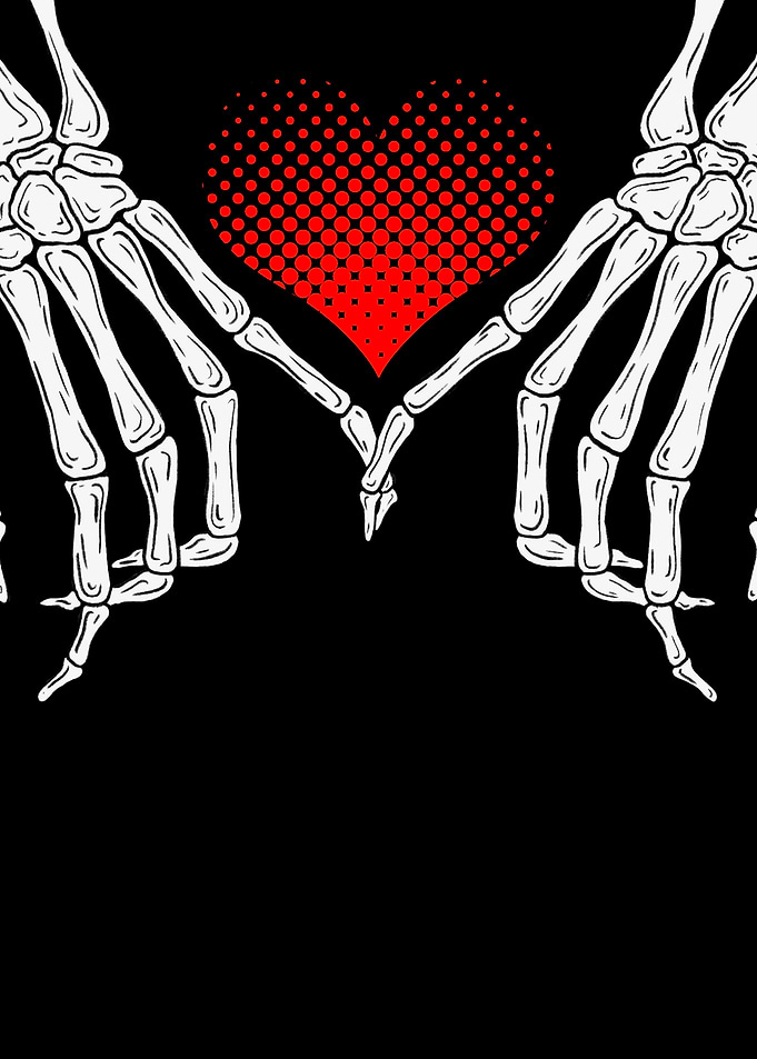 Skeleton Hands Forming Heart