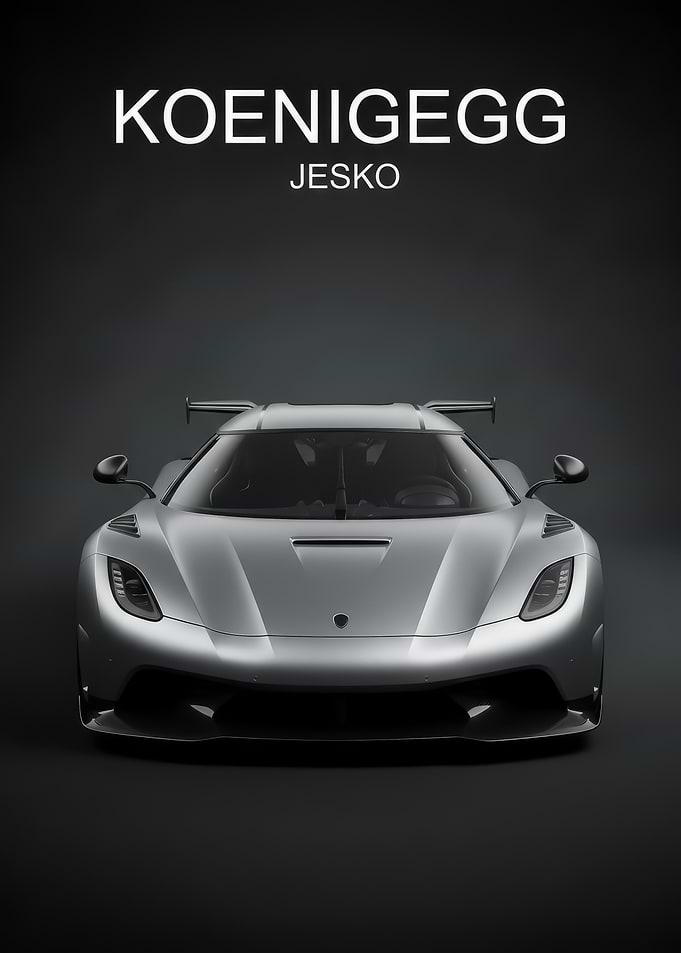silver Koenigsegg Jesko Car poster