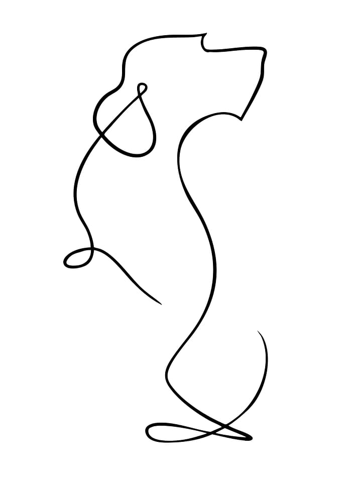 Minimalist Dog Line Art