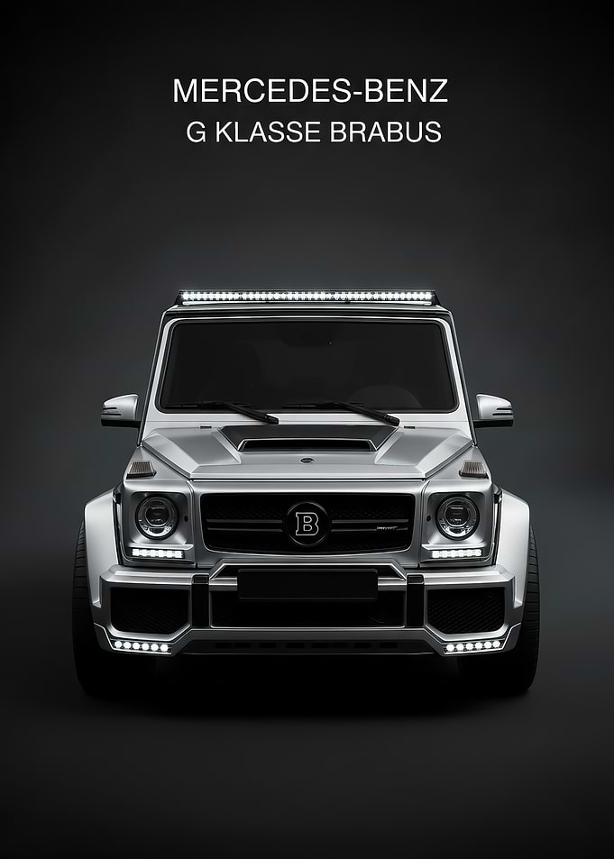 silver Mercedes Benz G Klasse Brabus poster