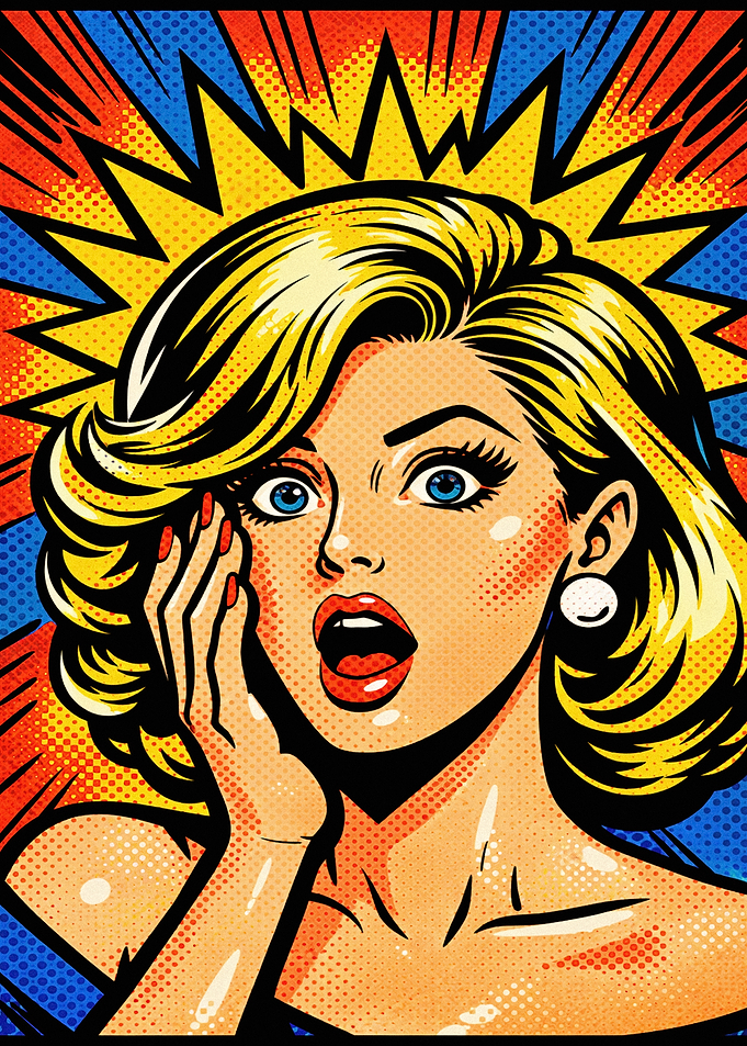 Pop Art Woman with Shocked Expression