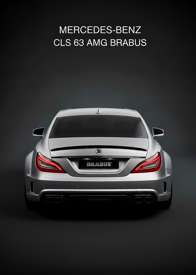 silver Mercedes CLS 63 AMG Brabus Rear View