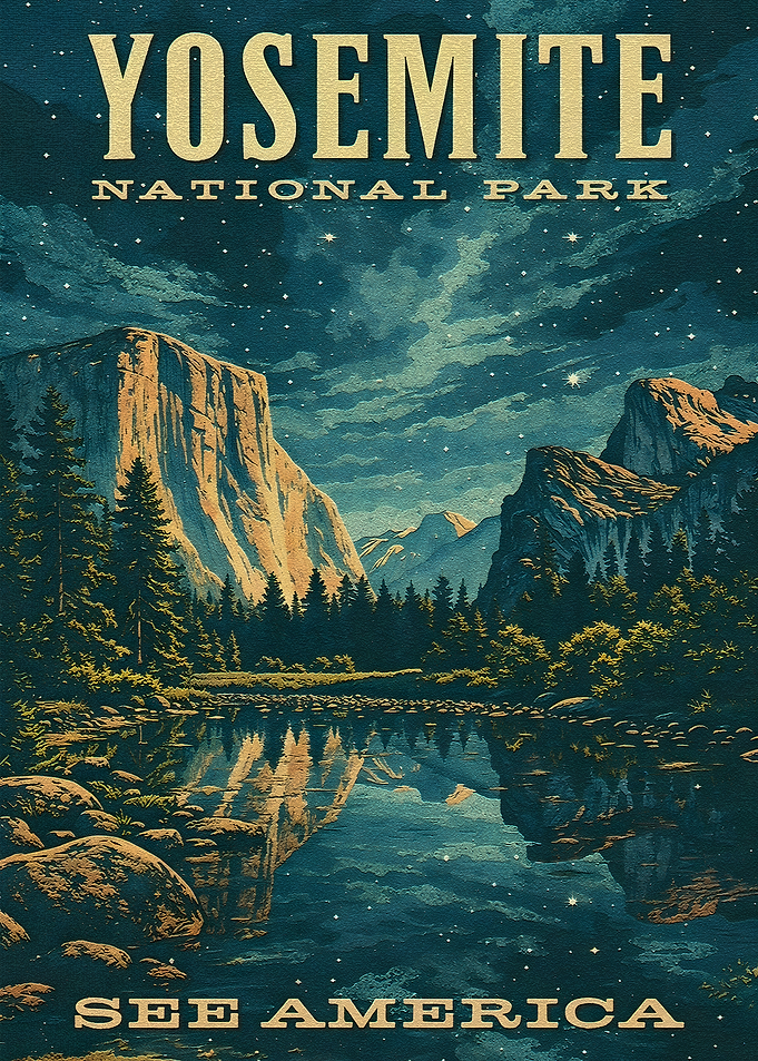 Yosemite National Park Vintage Poster