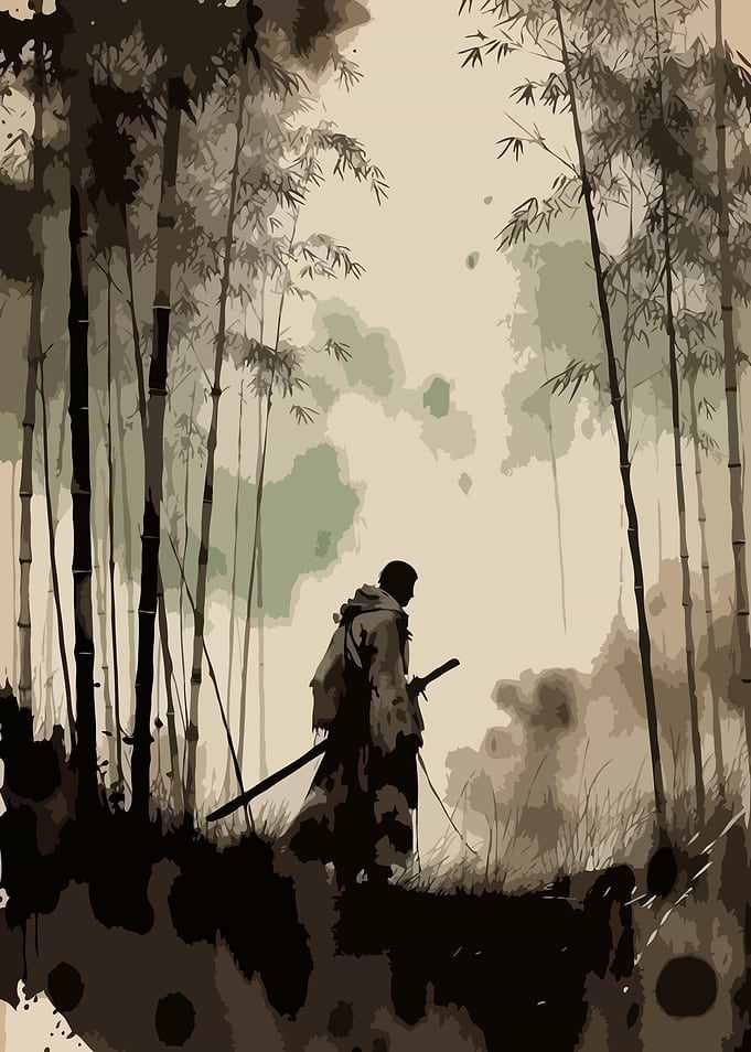 Samurai in Bamboo Forest