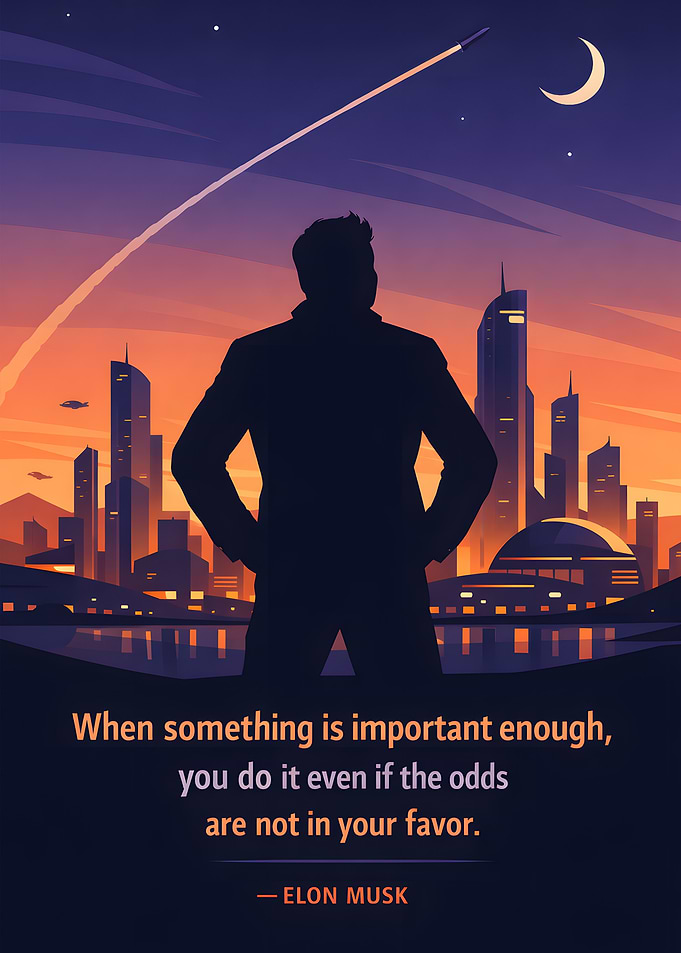 Elon Musk Quote on Futuristic Cityscape