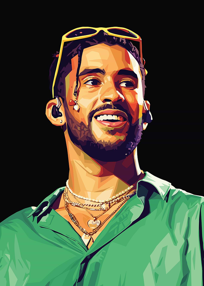 Bad Bunny Pop Art Portrait