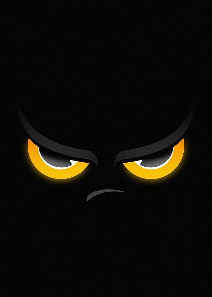 Angry Eyes on Black Background