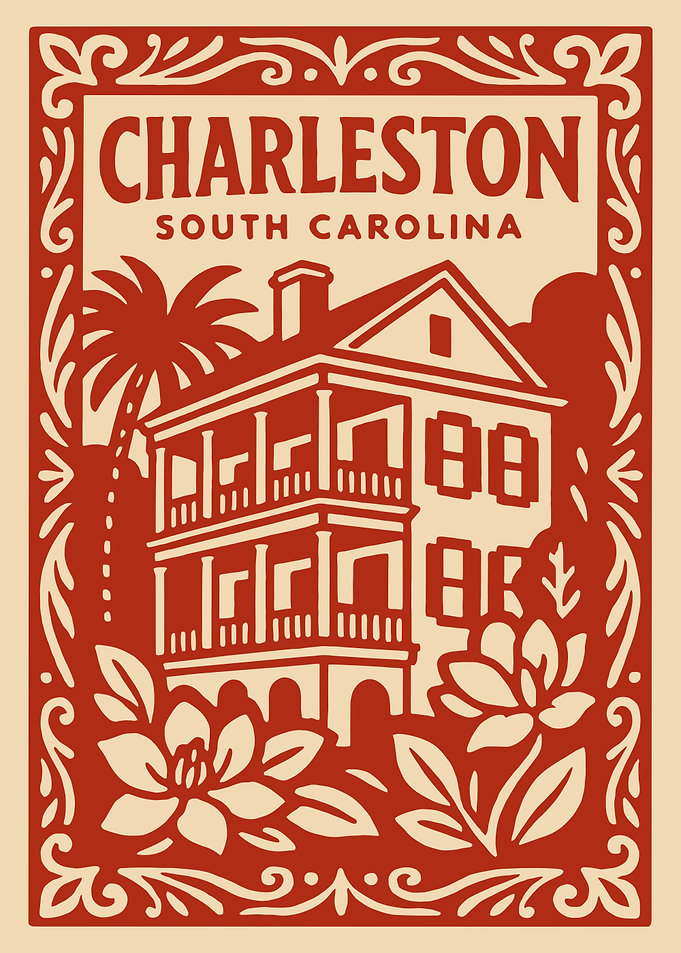 Charleston South Carolina Vintage Poster