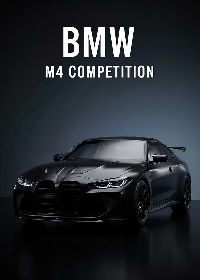 black BMW M4 Competition poster
