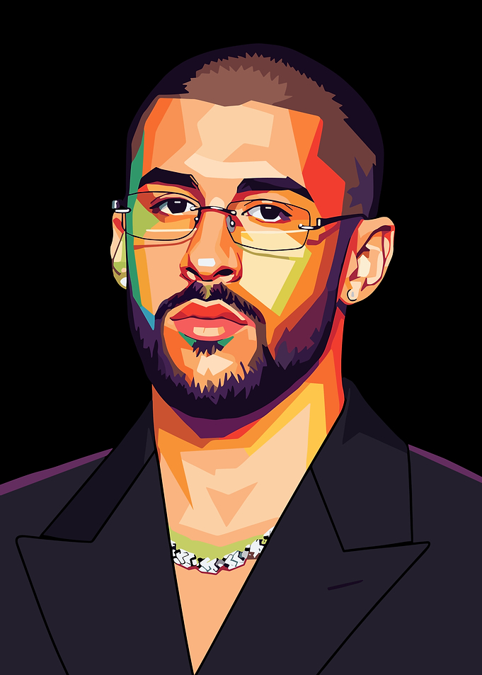 Bad Bunny Pop Art Portrait