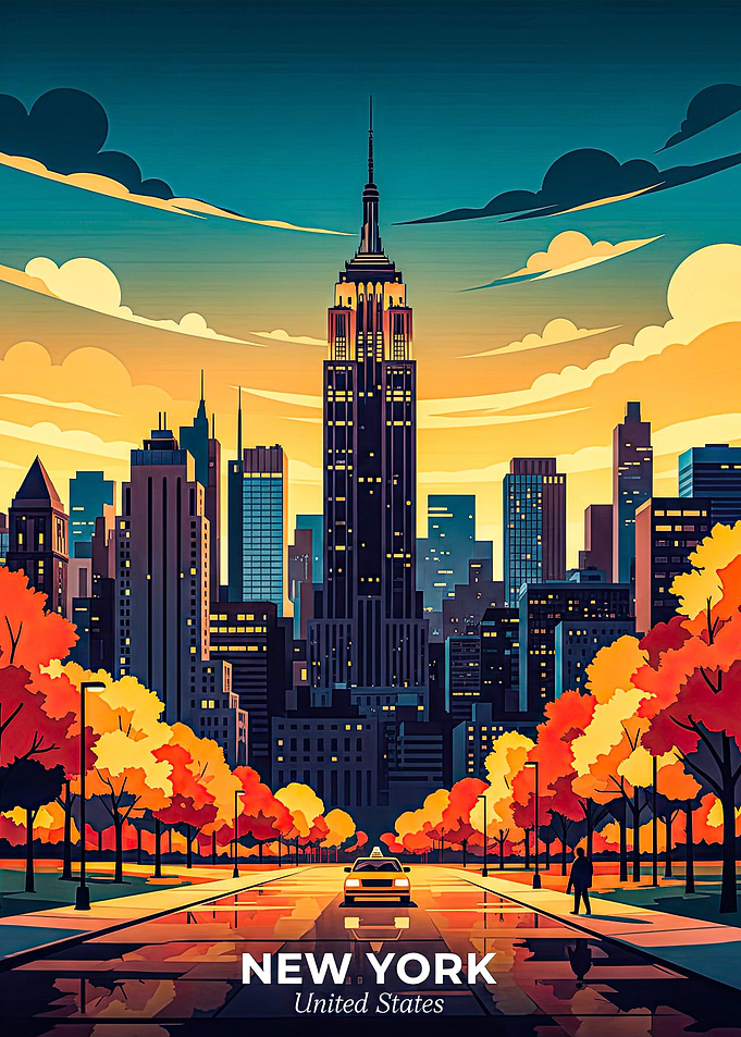 New York Cityscape at Sunset