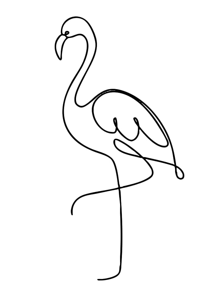 Minimalist Flamingo Line Art