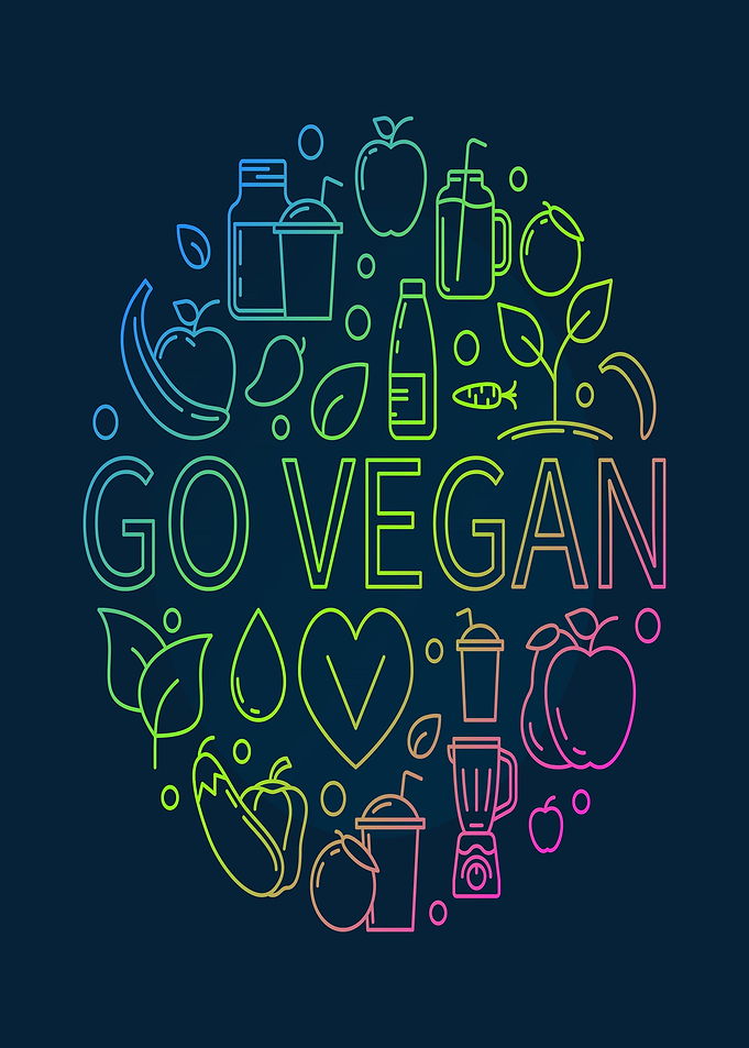 Go Vegan Line Art