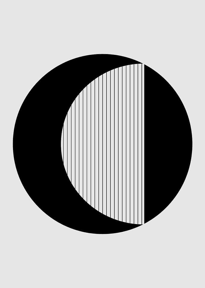 Abstract Black and White Circle Design