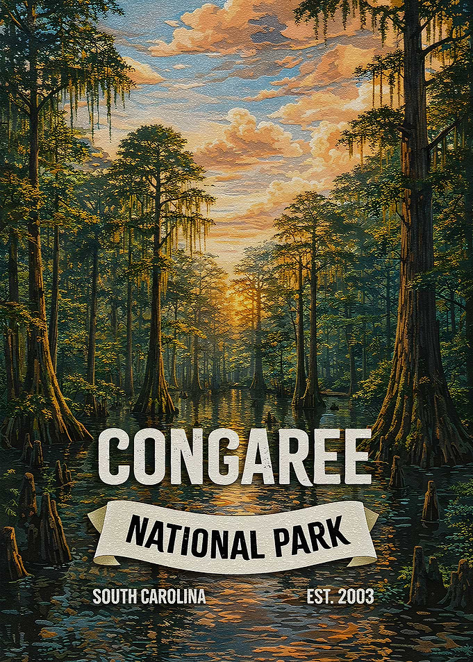 Congaree National Park Vintage Poster