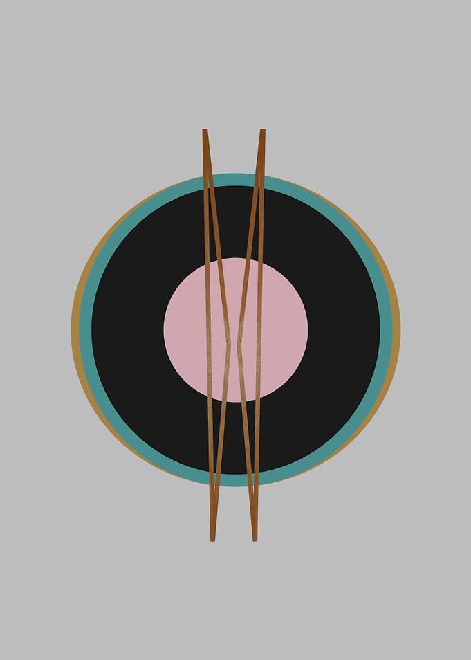 Abstract concentric circles with strings
