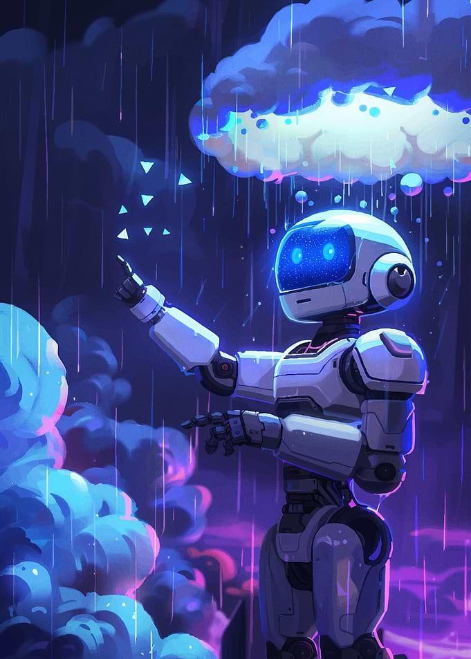 Robot in the rain