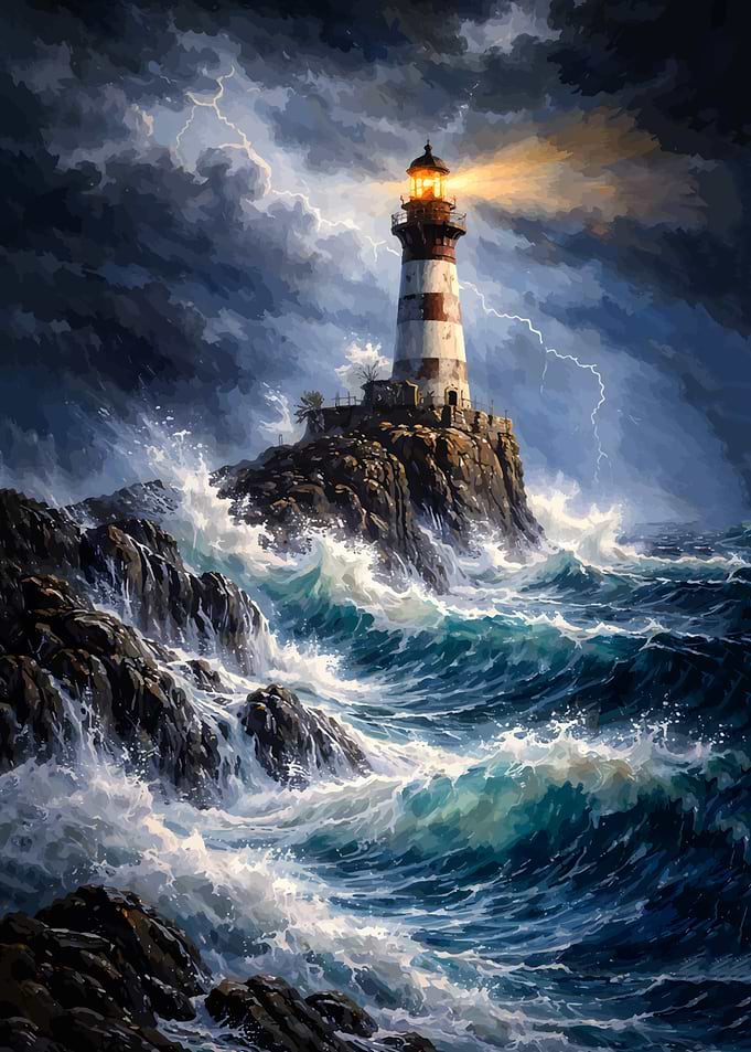Lighthouse in a Storm