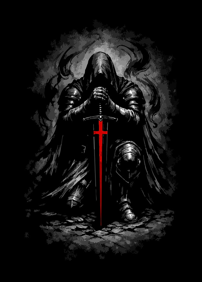 Knight Kneeling with Sword
