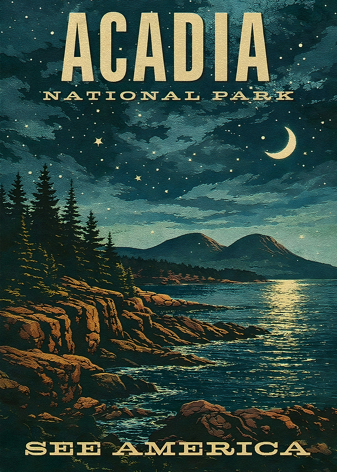 Acadia National Park Vintage Poster