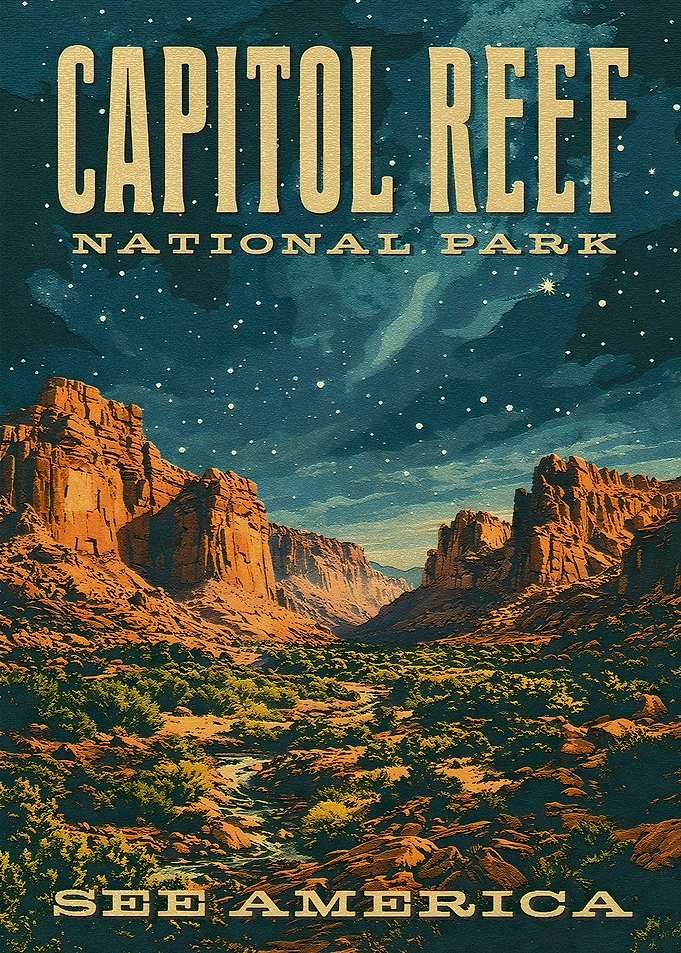 Capitol Reef National Park Vintage Poster