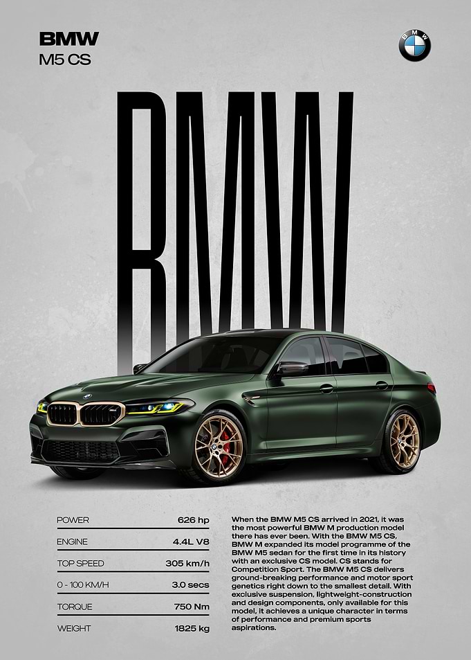 BMW M5 CS Poster