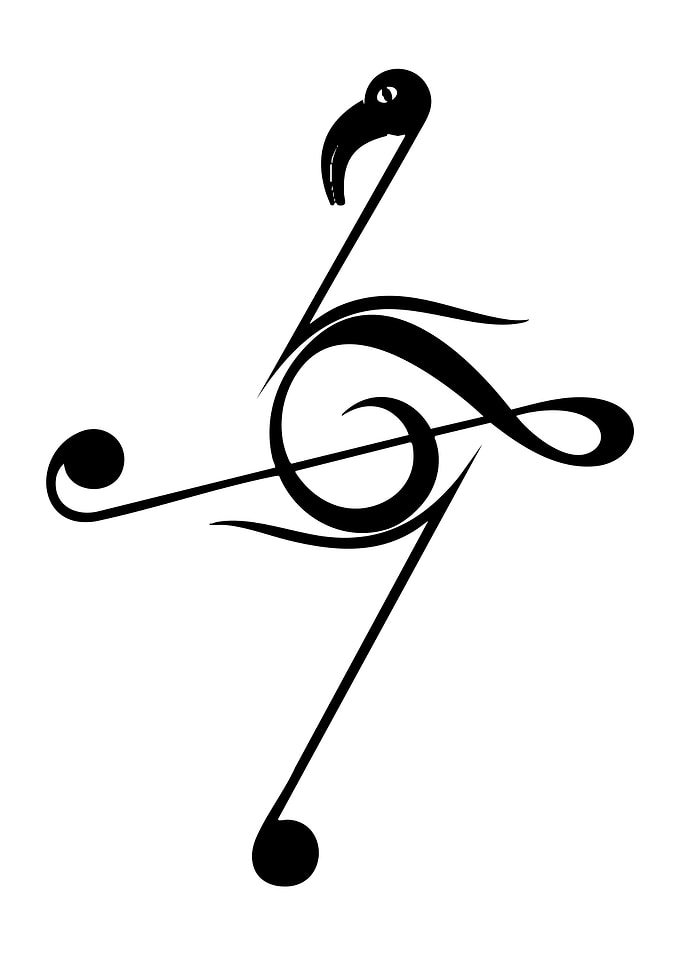 Flamingo Treble Clef Music Symbol
