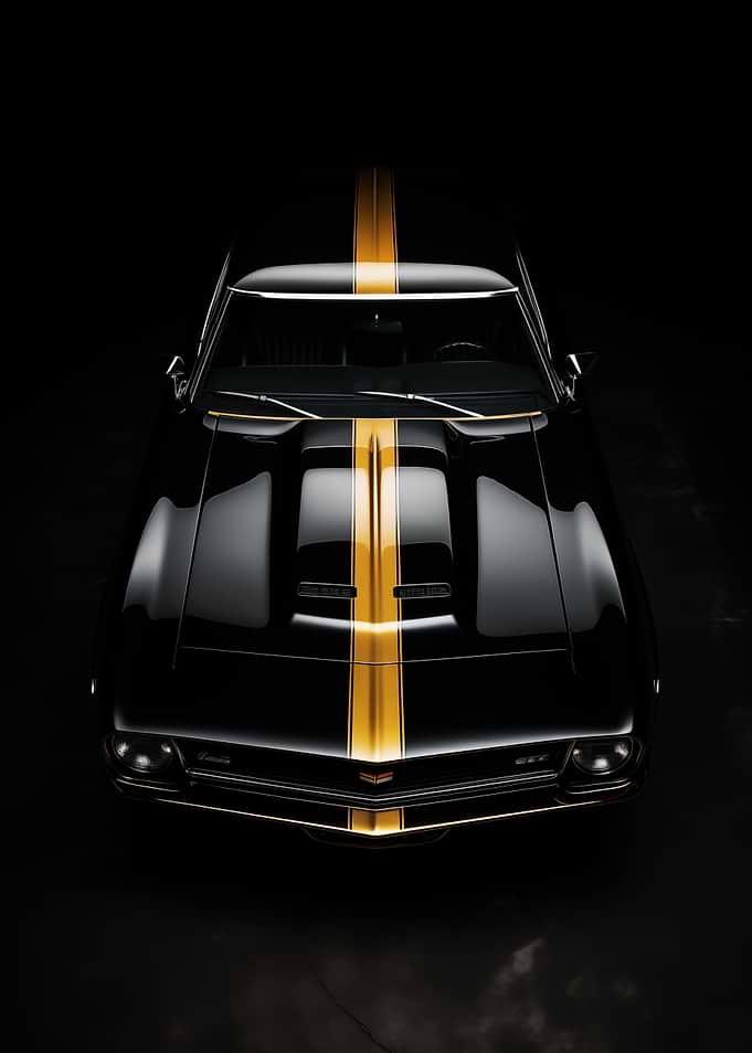 Classic Black Muscle Car